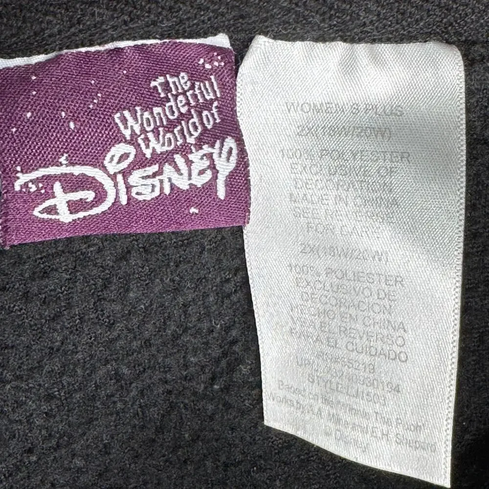 Disney Tigger Womens 2X Fleece Hoodie Wild Friend 1/4 Zip Embroidered Plus